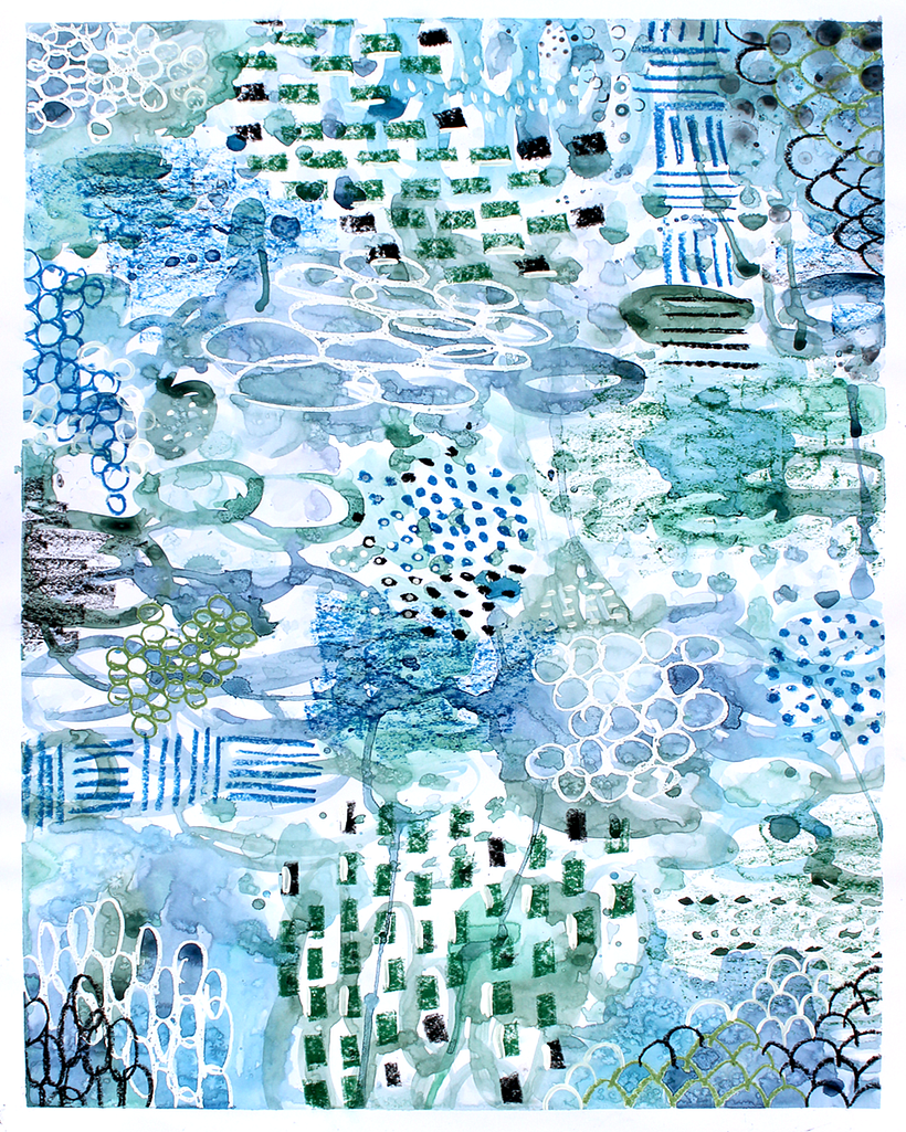Mixed media - Green&Blue 1