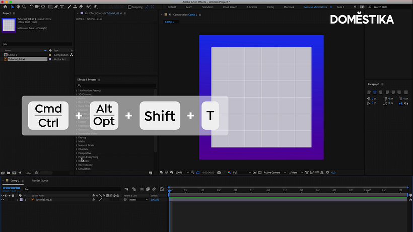 Crie um texto com Control/Command + Alt + Shift + T