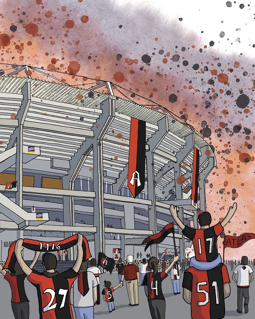 Estadio Jalisco - Tradycyjna ilustracja