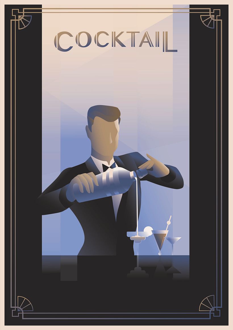 My firstproject in Art Deco Style for Digital Illustration course -1