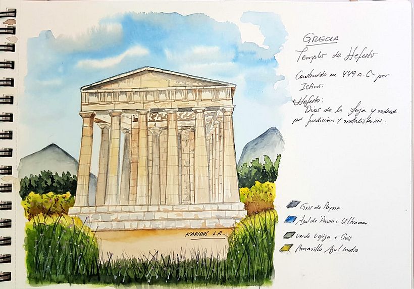 Mi Proyecto del curso: Cuaderno de viaje en acuarela _Grecia 0