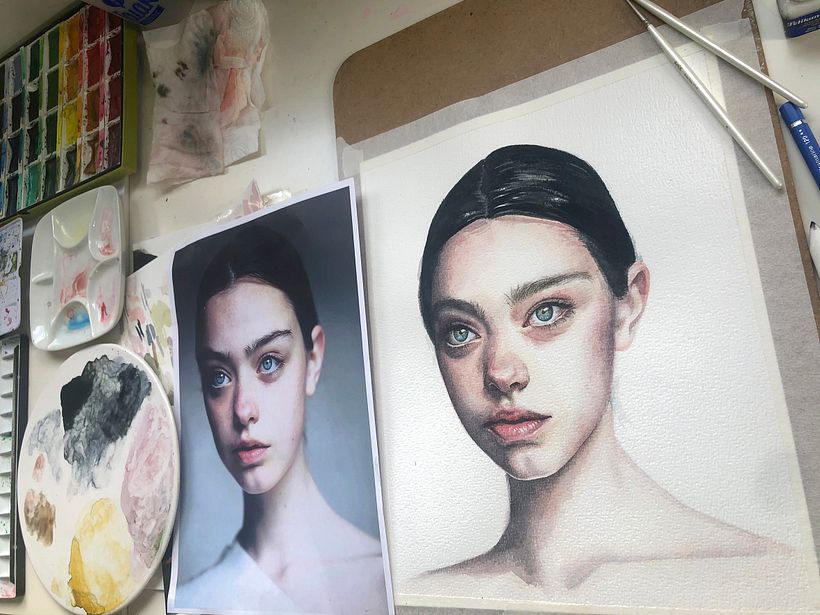 Mi Proyecto del curso: Retrato en acuarela a partir de una fotografía 0