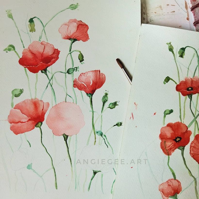 I re painted my own flower drawing