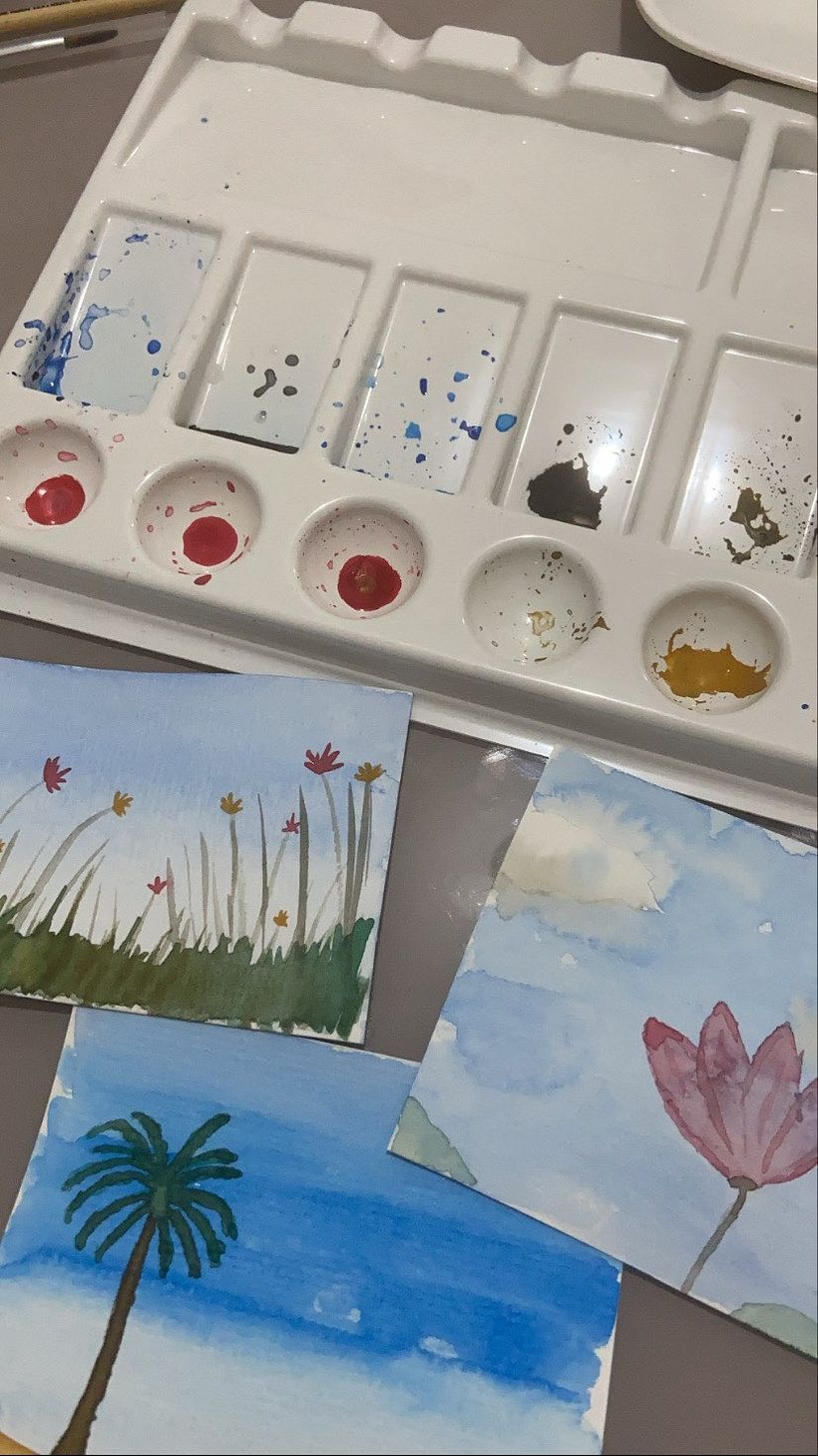 aquarela livre em paisagens. 