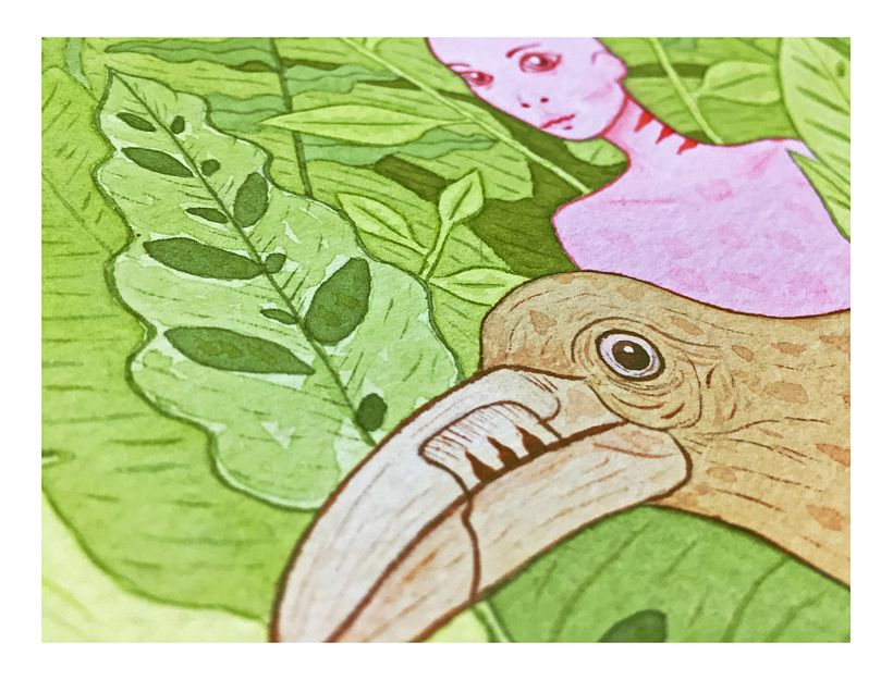 N o i r a    --------   Mi Proyecto del curso: Animalario botánico: acuarela, tinta y grafito 4