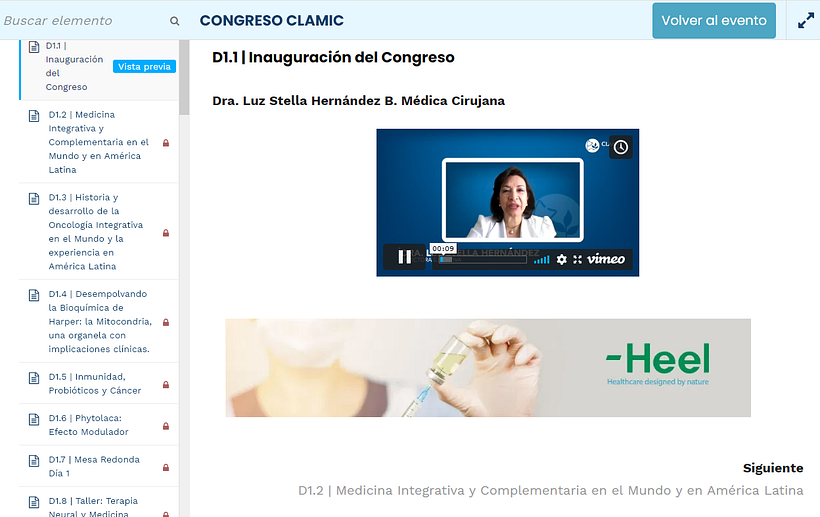 Visualización del contenido de ejemplo.