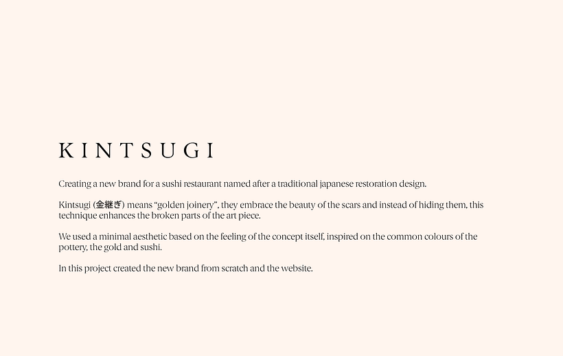 KINTSUGI | Branding and Website 1