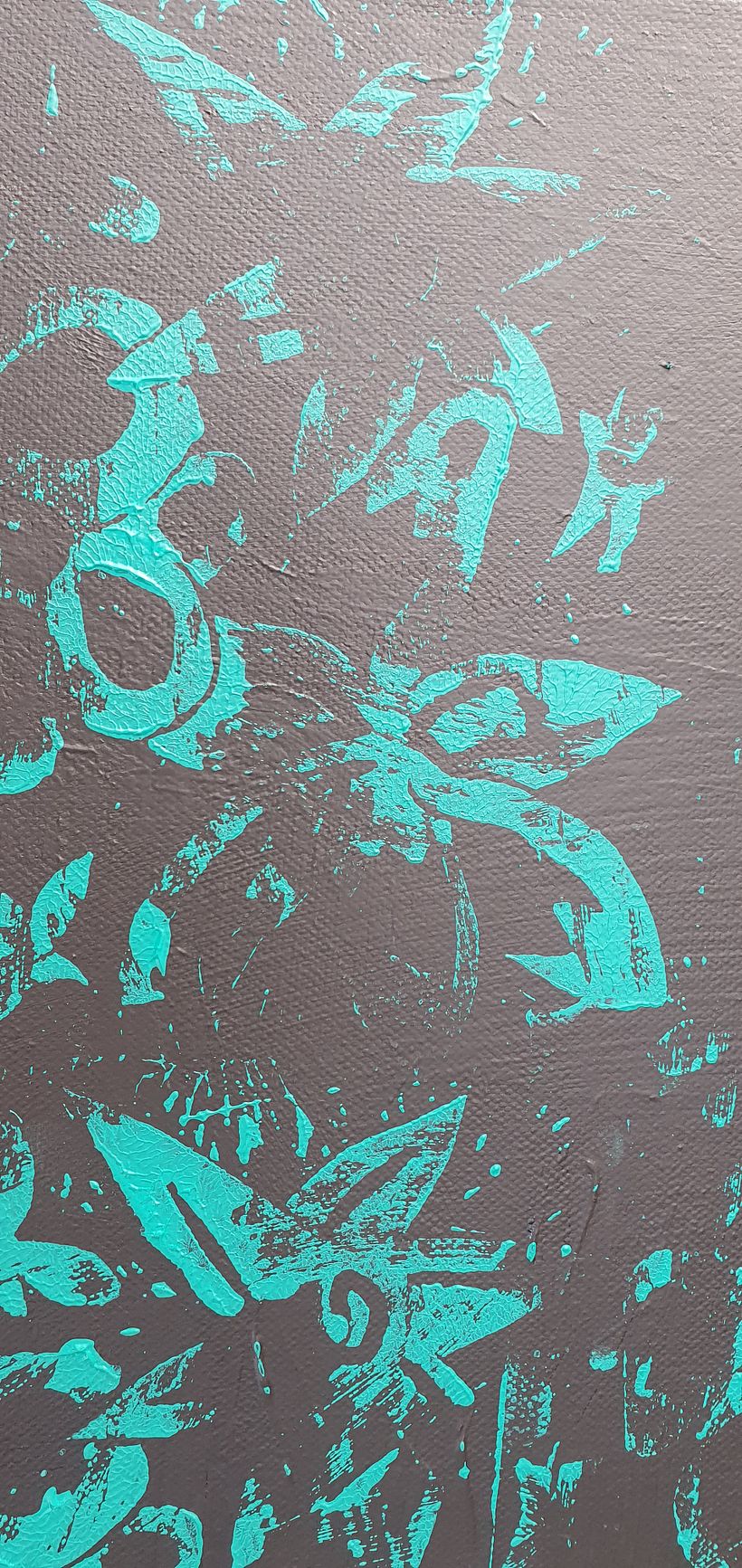 Detail of the stamped initial background