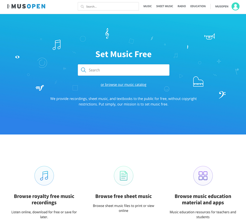 Musopen homepage.