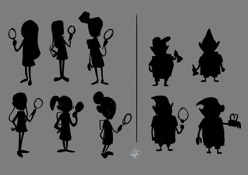 As silhuetas para o personagem da Chloe, fiz tbm para o outro personagem, mas decidi seguir só com a Chloe.