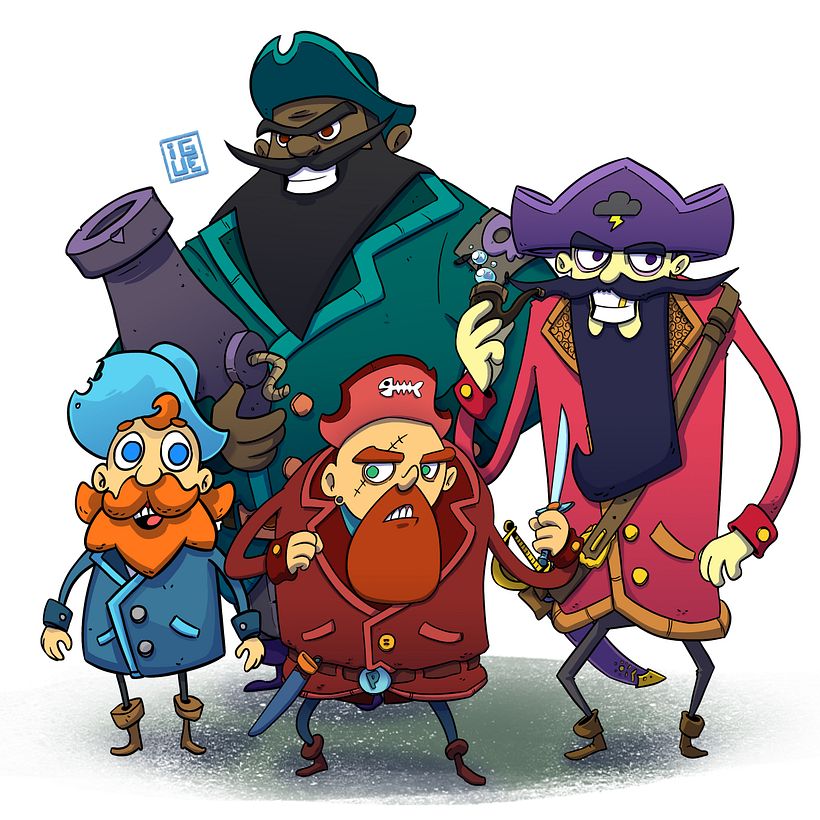 Aqui os piratas finalizados baseado no primeiro rascunho.