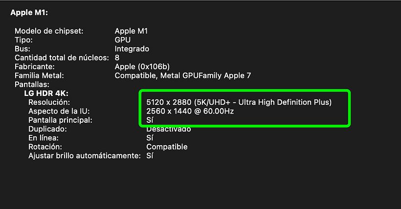 Resolución pantallas externas y Mac (Big Sur) 1
