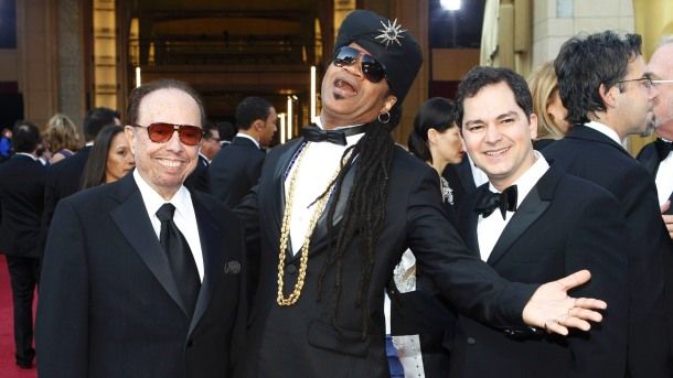 Con Sérgio Mendes y Carlos Saldanha en los Premios Óscar de 2012.