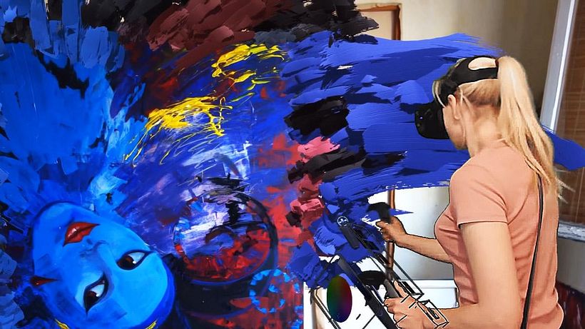 Anna Zhilyaeva creando dentro de la realidad virtual.