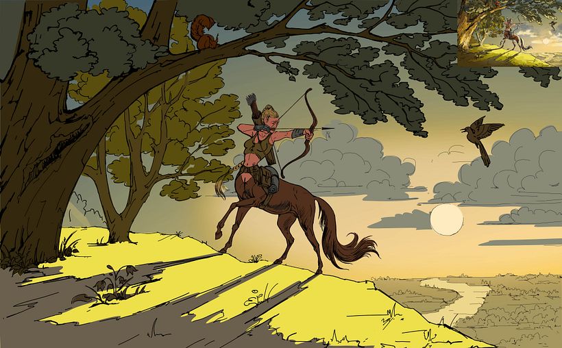 Flats stage. I preffered to work with vector masks.
