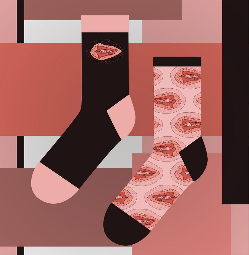 Socks with "пися" design 