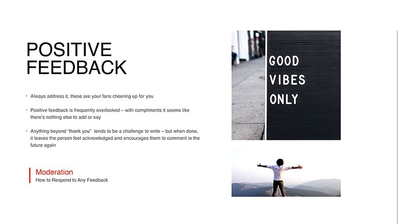 In her course, Hana shares her tips for responding to positive feedback.