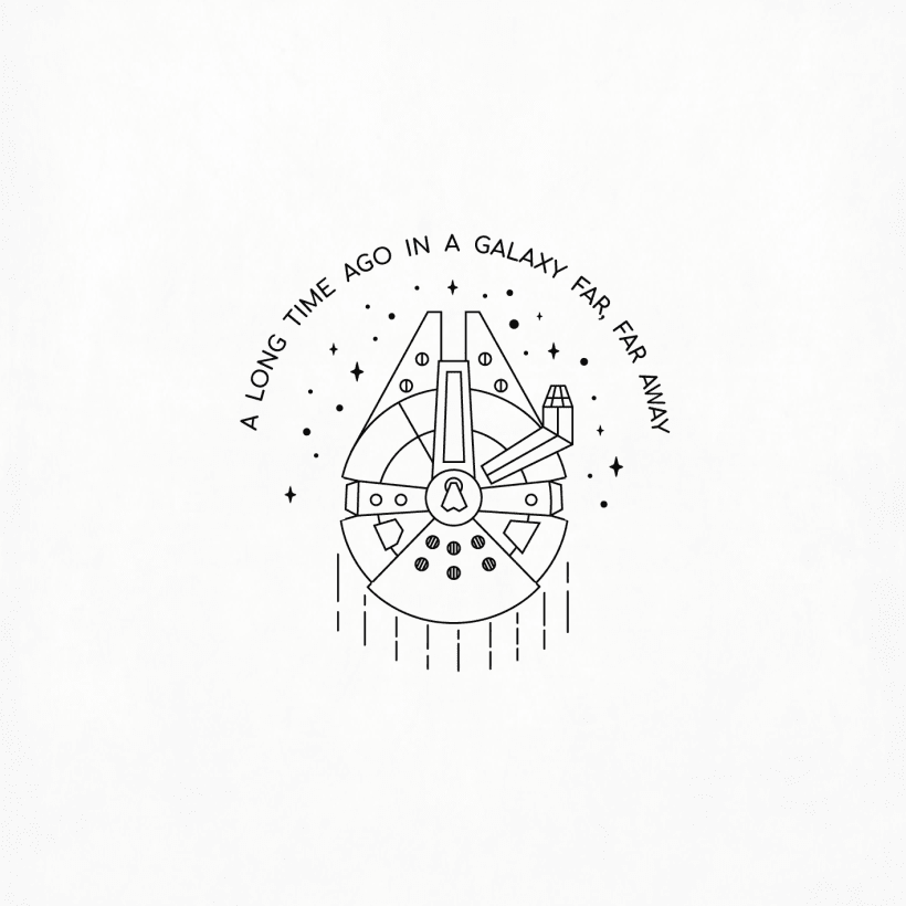 Diseño de logo inspirado en Star Wars.
