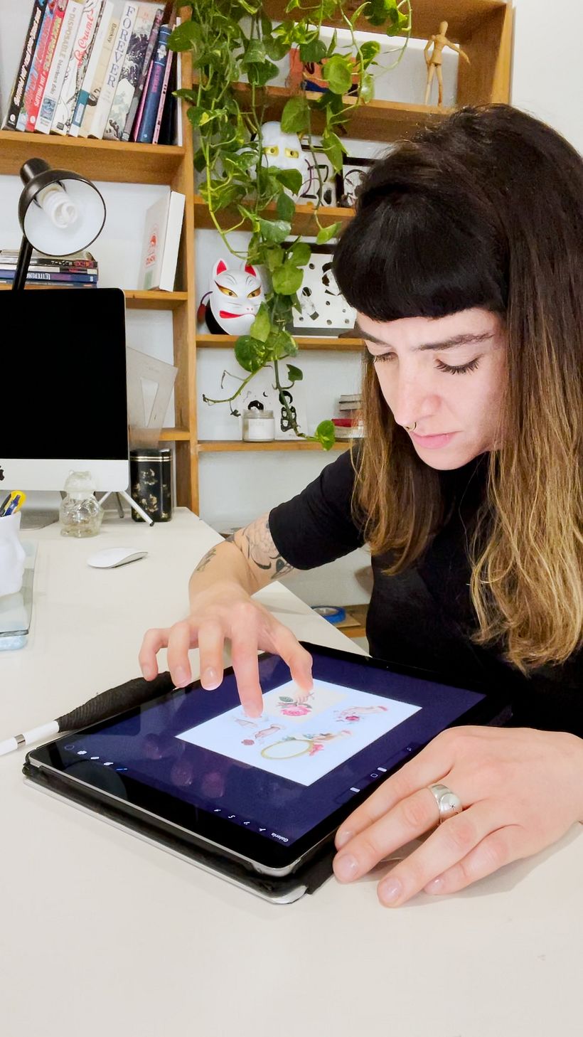 Diana isn’t afraid to find visual references for her designs.