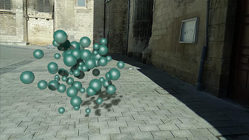 tercer enlace de video , en vez de pelotas rodando he probado con globos