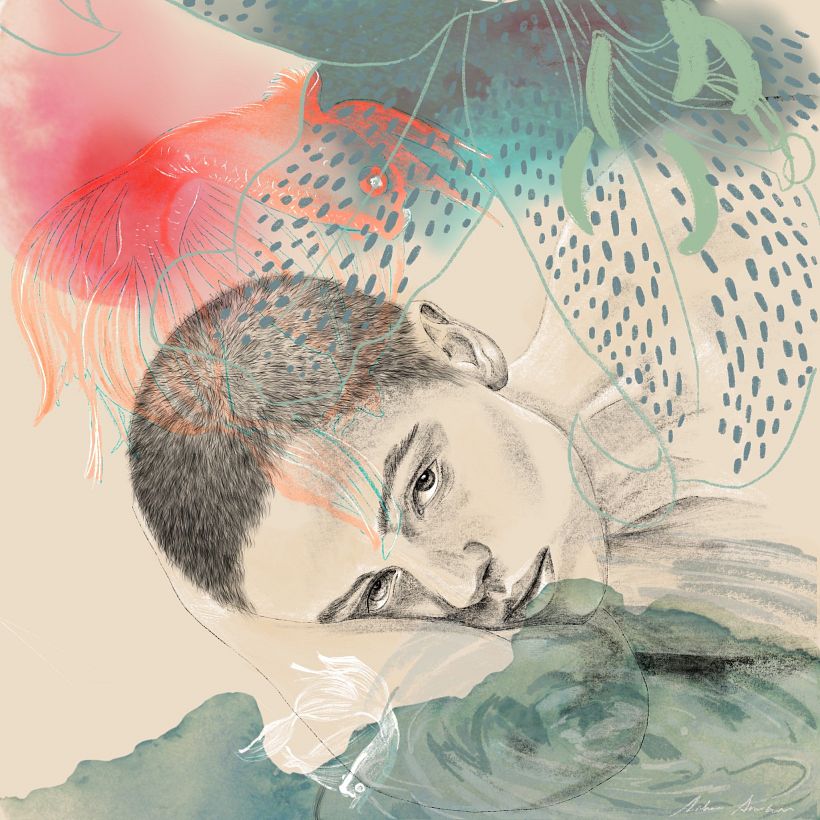 Retrato ilustrado con Procreate de Ainhoa Aramburu.
