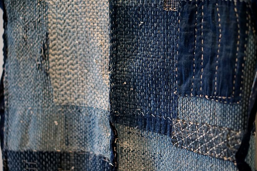 Detalle de una chaqueta boro hecha por Atsushi Futatsuya.