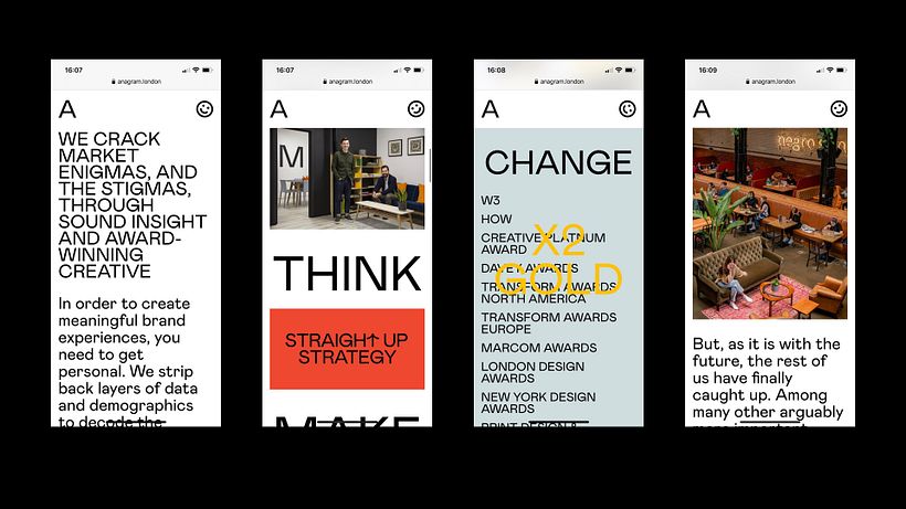 Website redesign for London based branding agency Anagram 3