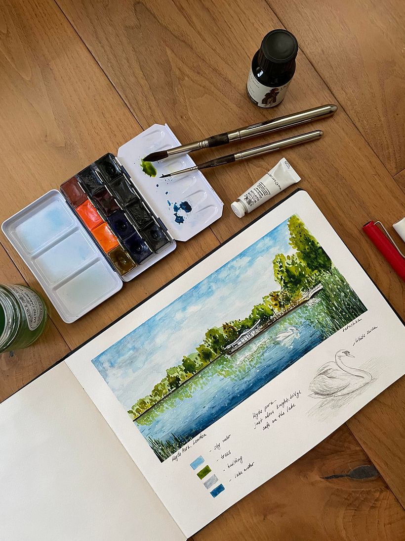 My project in Watercolor Travel Journal course -1
