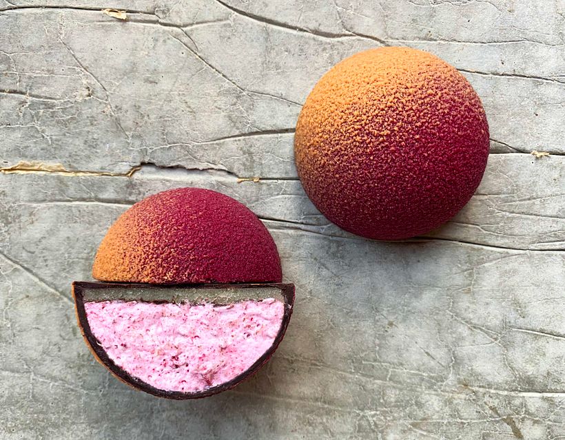 Raspberry and rose gradient dome
