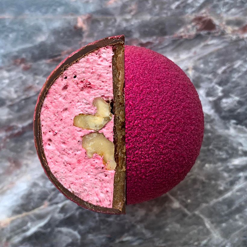 Cherru, walnut and cinnamon dome