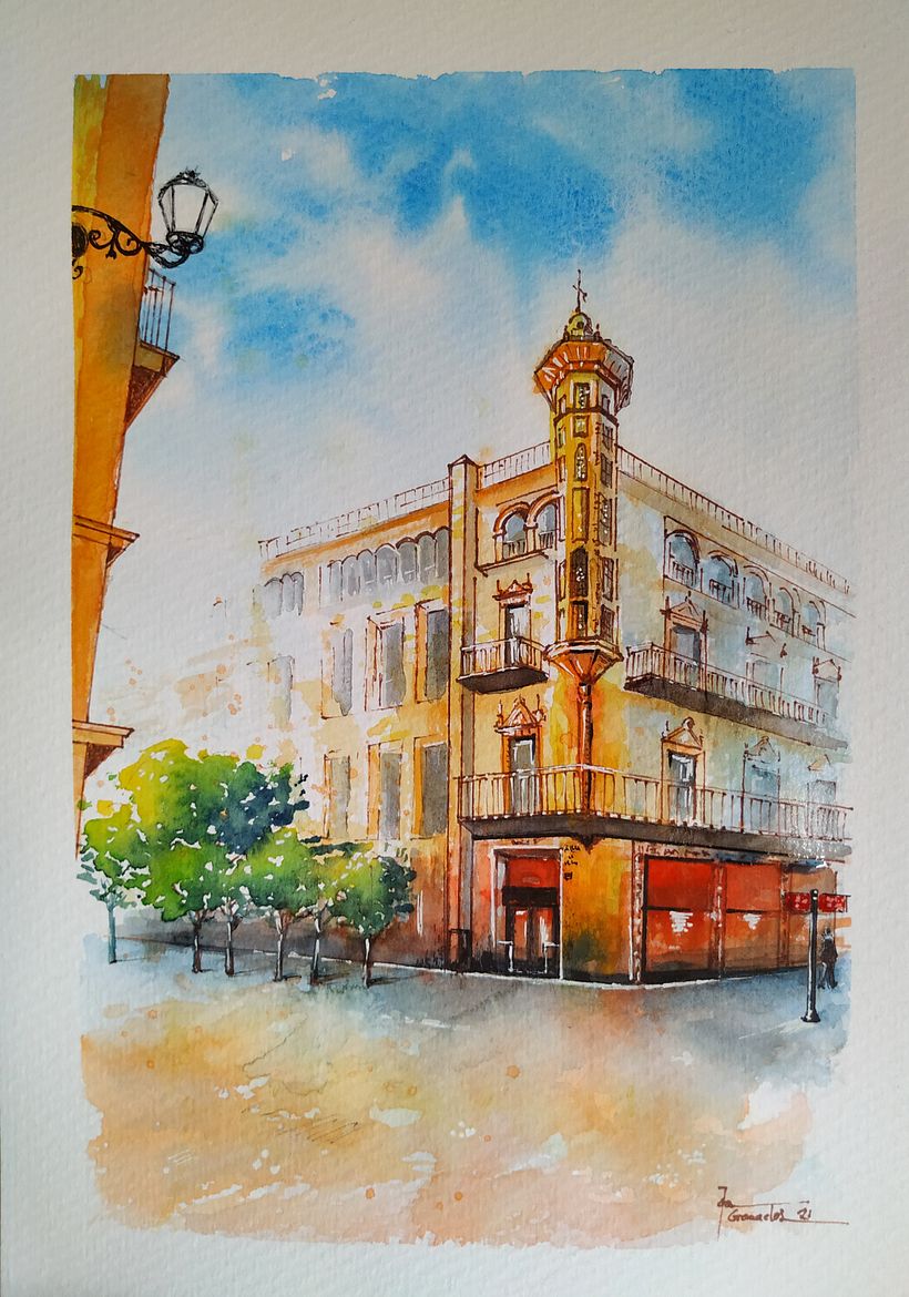 Mi Proyecto del curso: Dibujo arquitectónico con acuarela y tinta 0