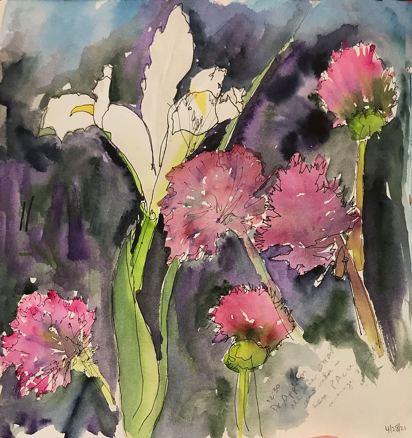 Chaya's Garden. Watercolor and Ink.