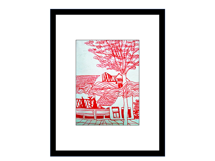 Mi dibujo de paisaje en collage - II
