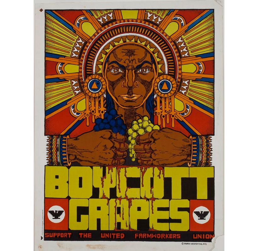 Untitled (Boycott Grapes) (1973) by Xavier Viramontes. National Museum of Mexican Art.