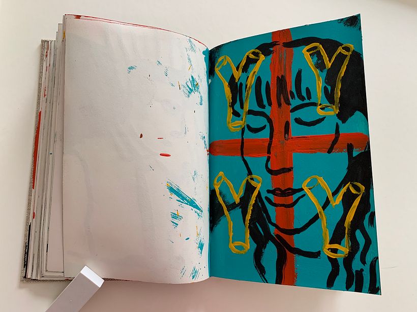 Sketchbook mixed media experimentation 13