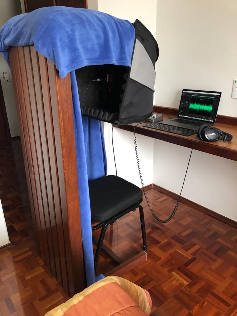 Ejemplo de instalación creada por Jason, con un pequeño estudio portátil que puedes comprar en tiendas especializadas.