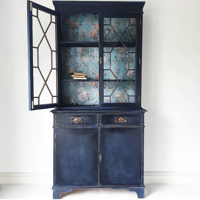 Napolepnic Blue Dresser/ Faded Floral Decoupage