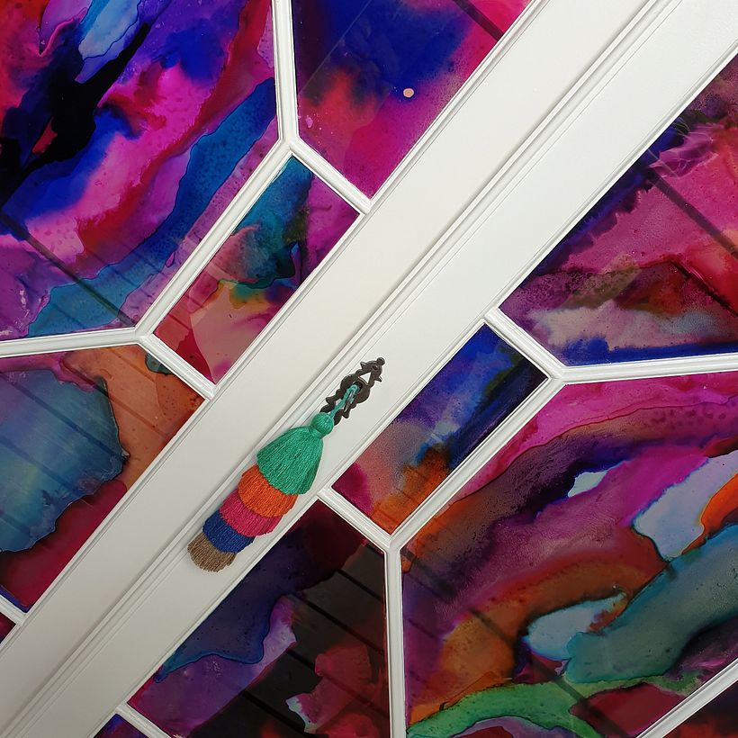Alcohol Ink Painted glass Panels