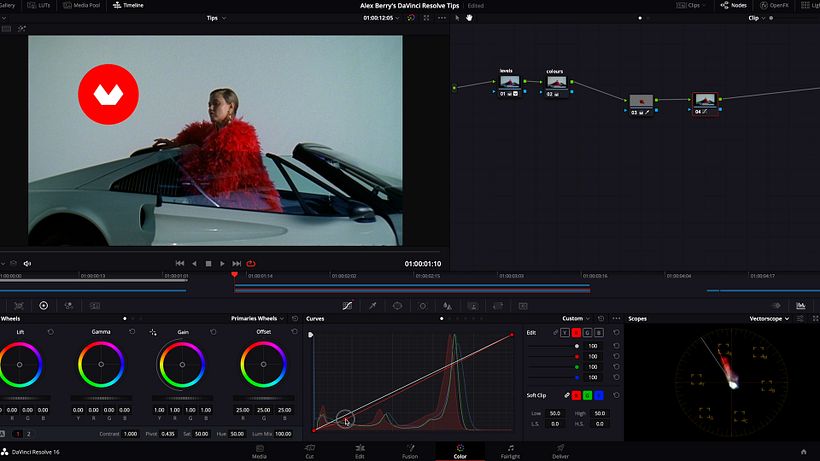 Use o Vectorscope para ressaltar a cor de um determinado trecho da sua imagem