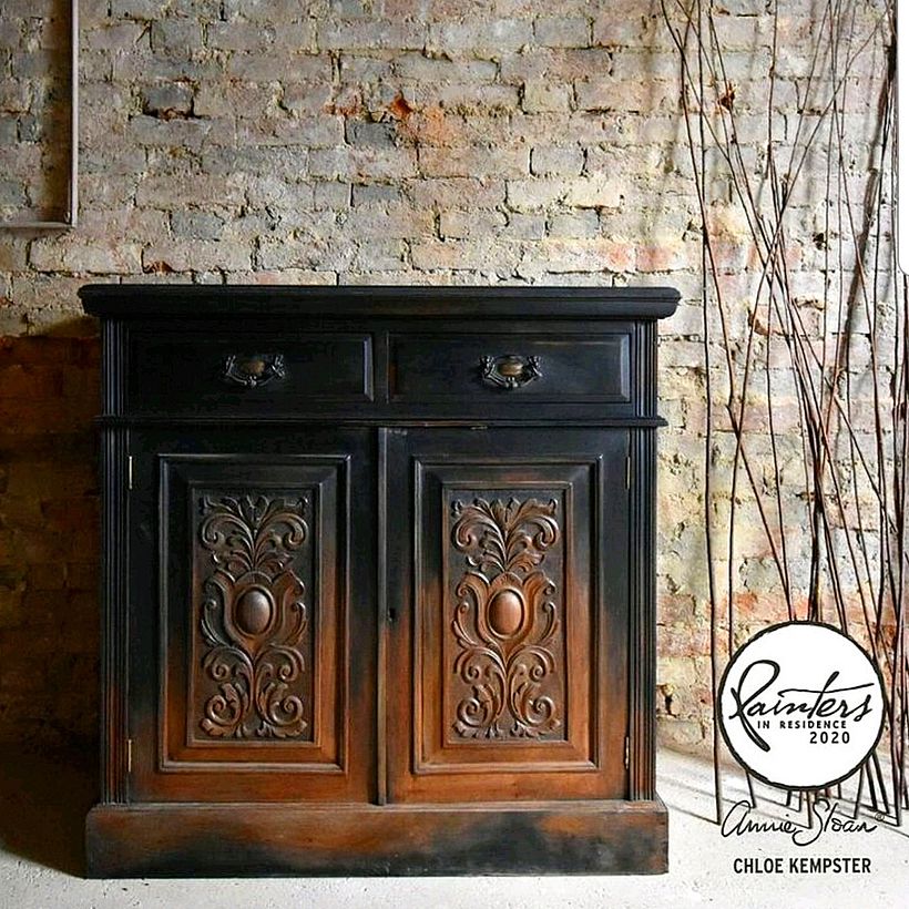 Black Ombre Edwardian Dresser