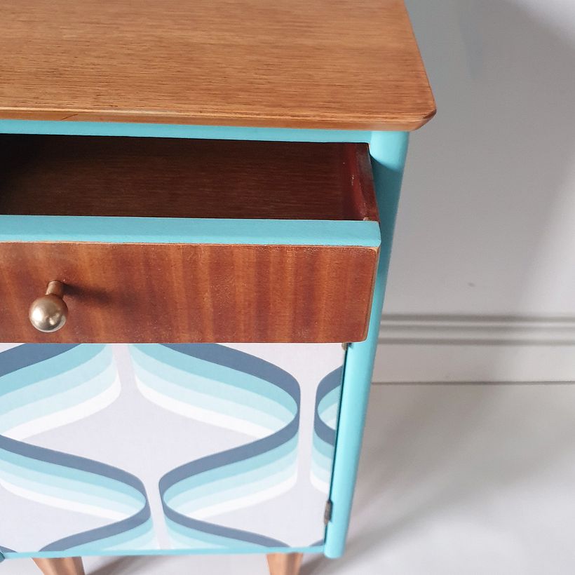 Restored Lebus & Cyan Blue Cabinet