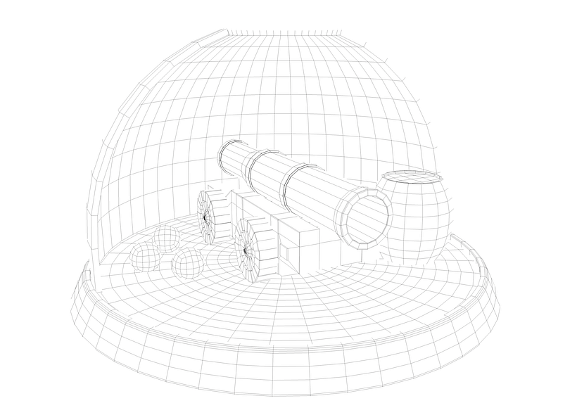Cañon medieval. Diorama digital. 9