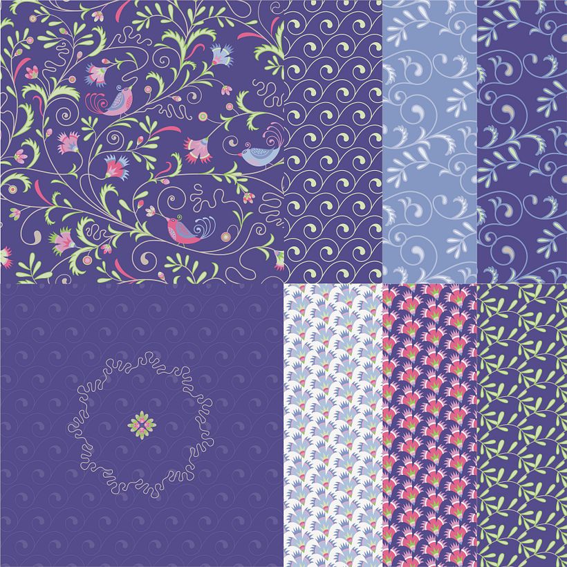 Persian Birds, Plum Collection