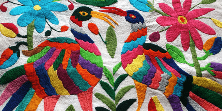 Bordado Otomí. Por Santa Mónica, bordados otomí.