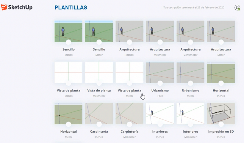 Plantillas de SketchUp.