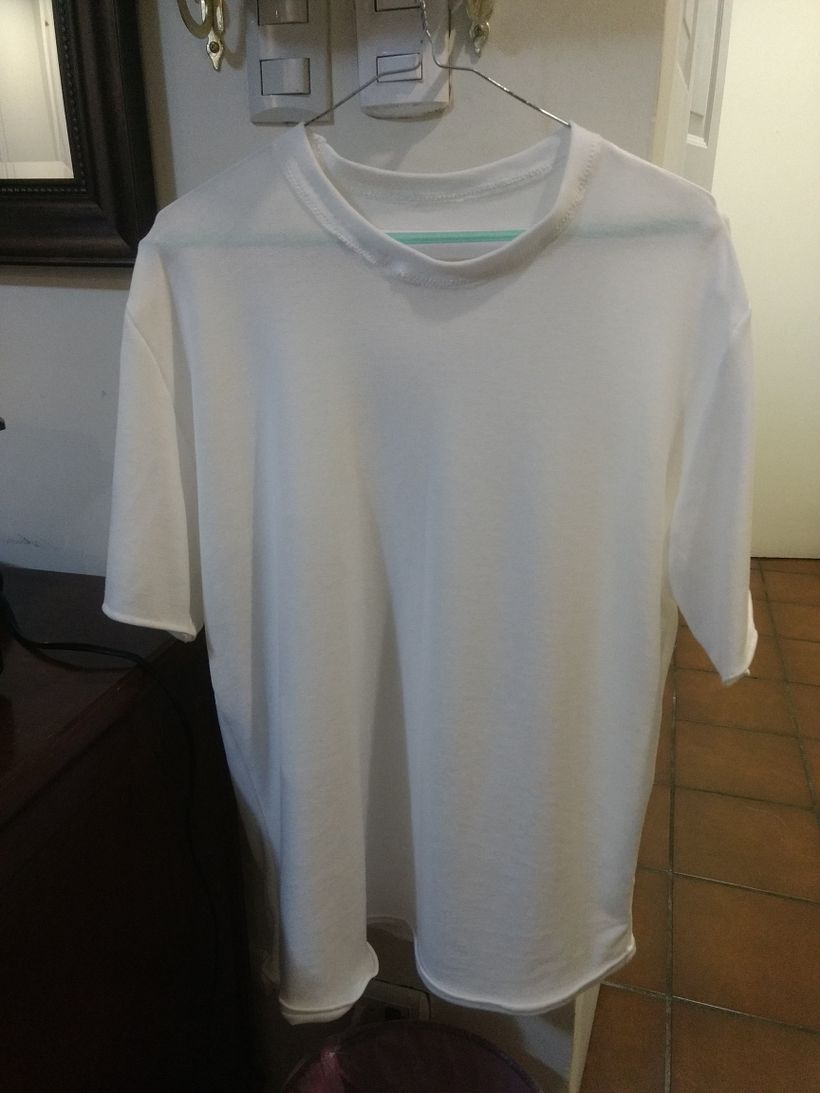 Mi segunda camisa, hecha con patrones propios usando la técnica enseñada en el otro curso de Urko y Sandra.