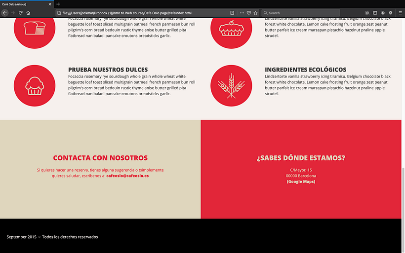 Café Oslo Project for Responsive Web Development with HTML and CSS course 4