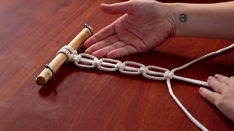 Spaced-out square knots.