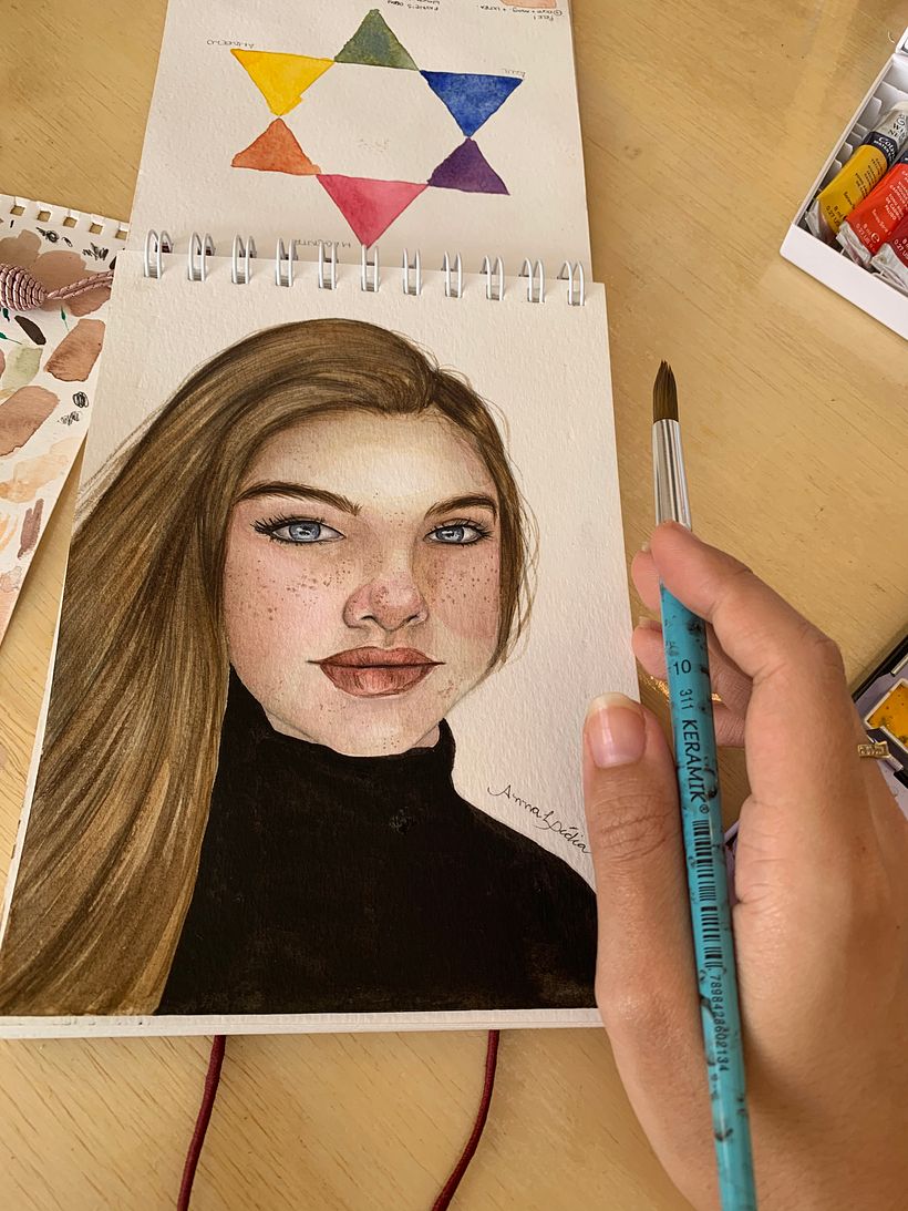 Meu projeto do curso: Retrato em aquarela a partir de uma fotografia 1