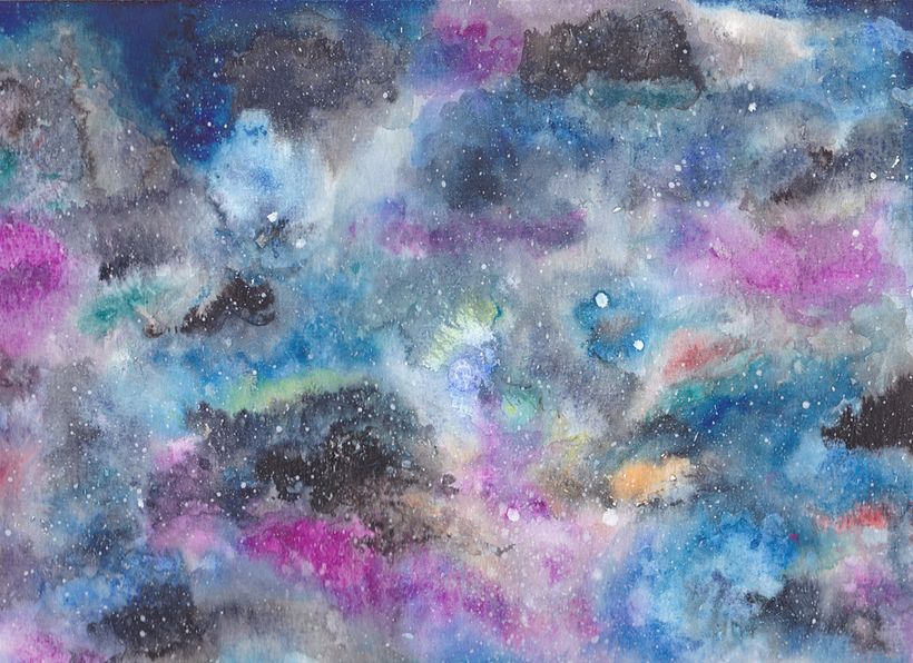 My final illustration of a universe in watercolour.